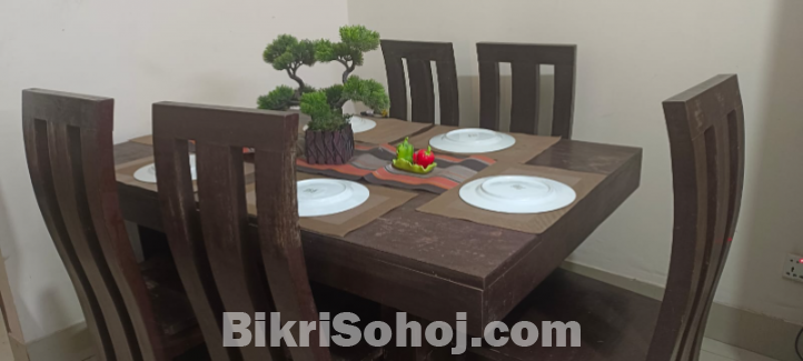 Dining Table with 6 Chair (Wooden)